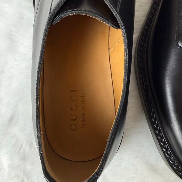 Gucci Men\'s Black  Leather Lace-Up Dress Shoes Size 11 1/2 main image 9
